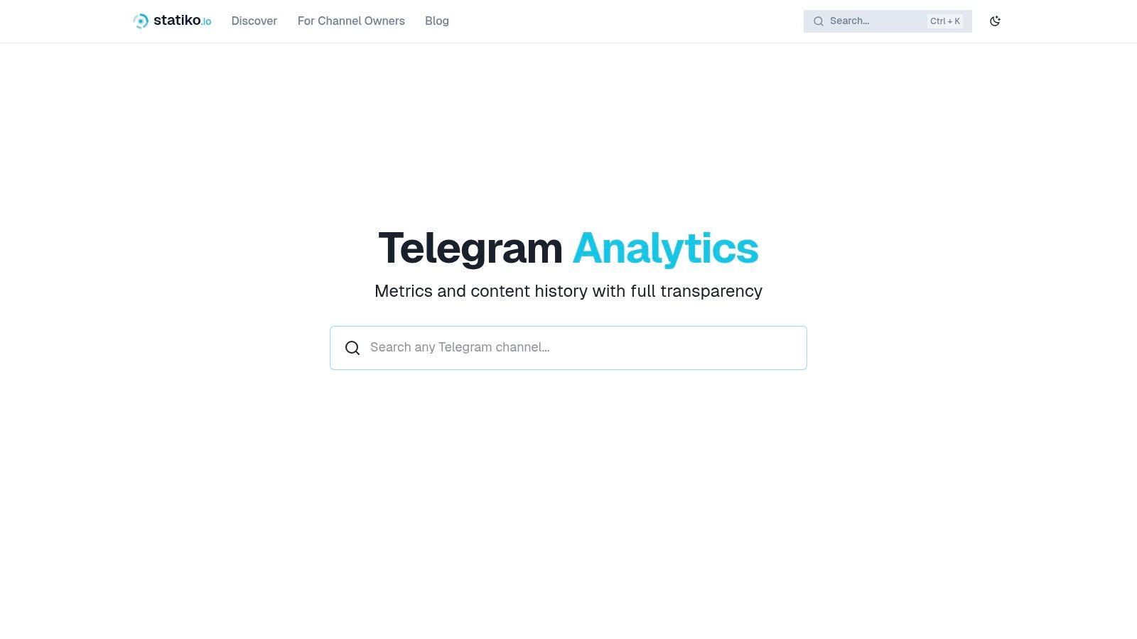 Statiko Telegram analytics dashboard