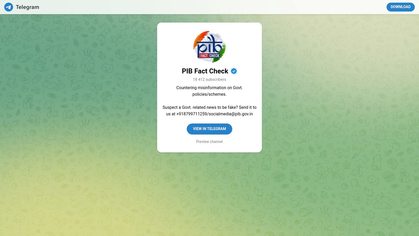 PIB Fact Check (Press Information Bureau, Govt. of India)