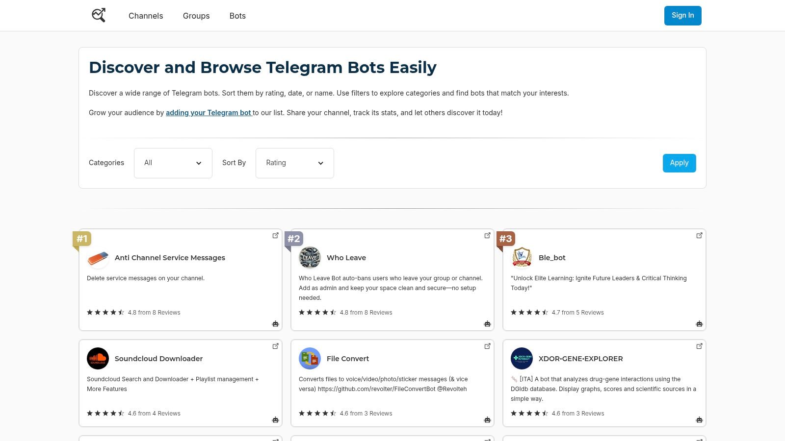 Telegram Explorer