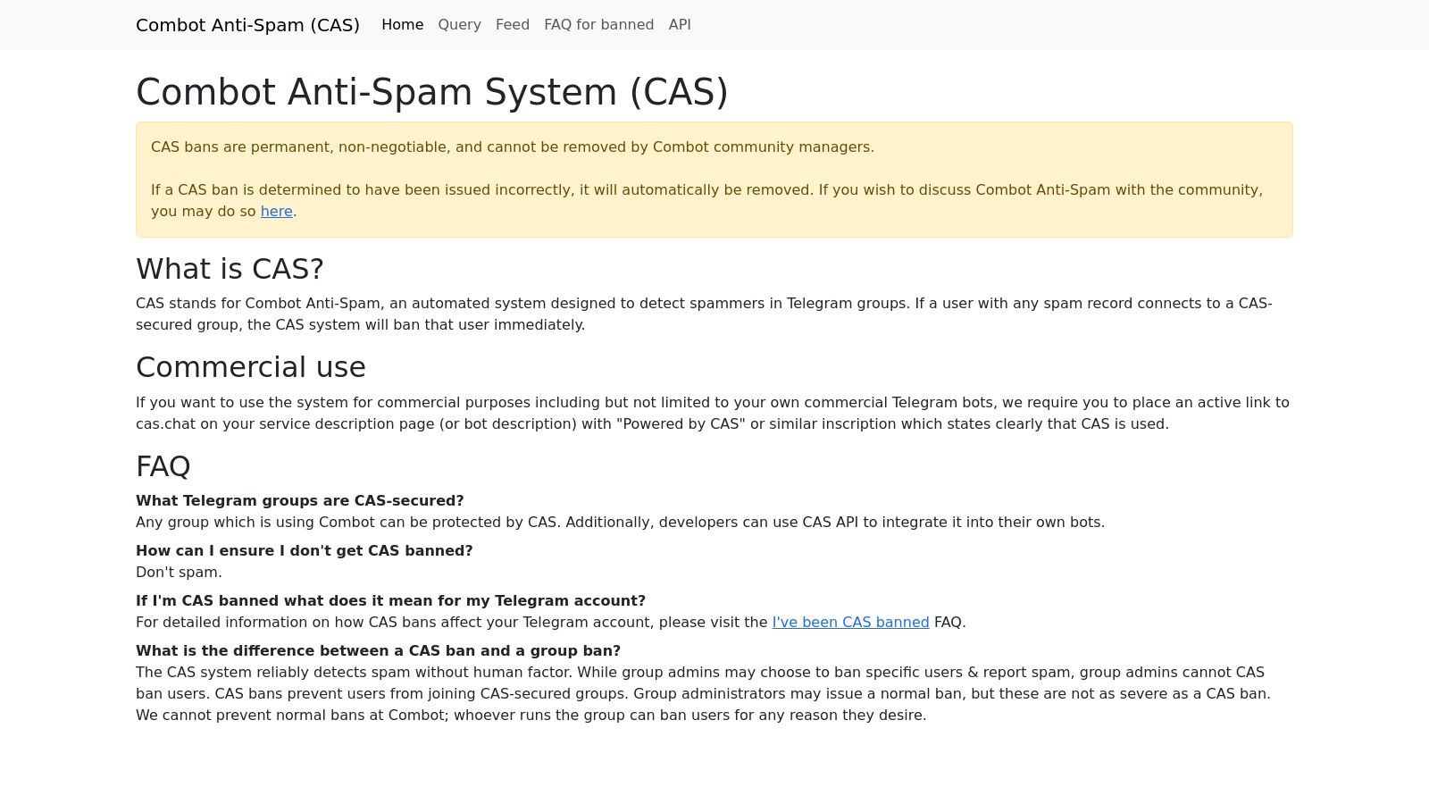 CAS (Combot Anti-Spam)