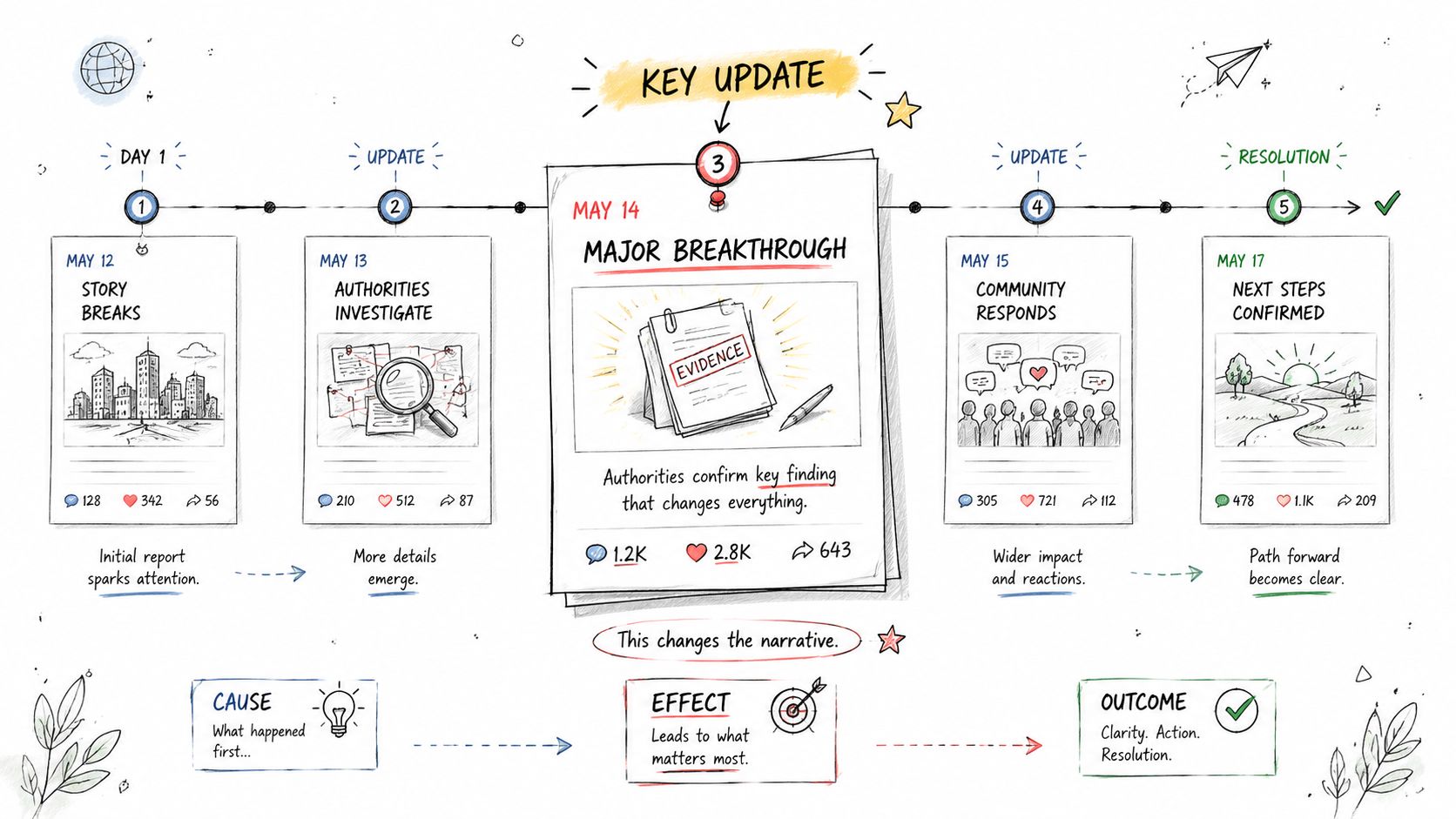 Different Telegram roundup formats organized by editorial purpose.