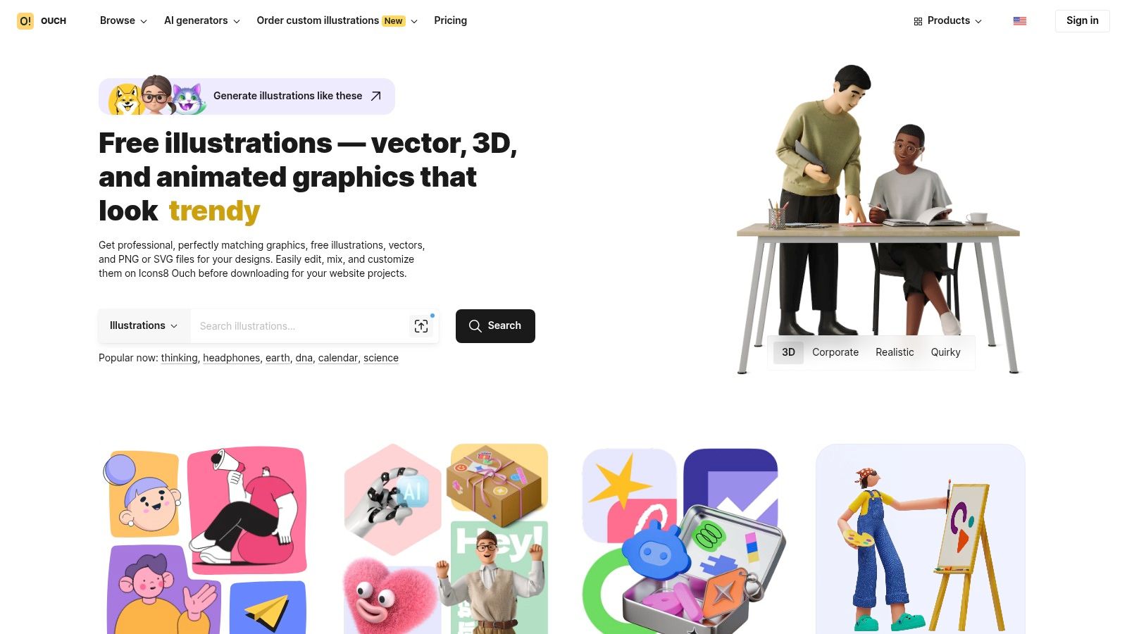 Icons8 (Ouch! Illustrations)