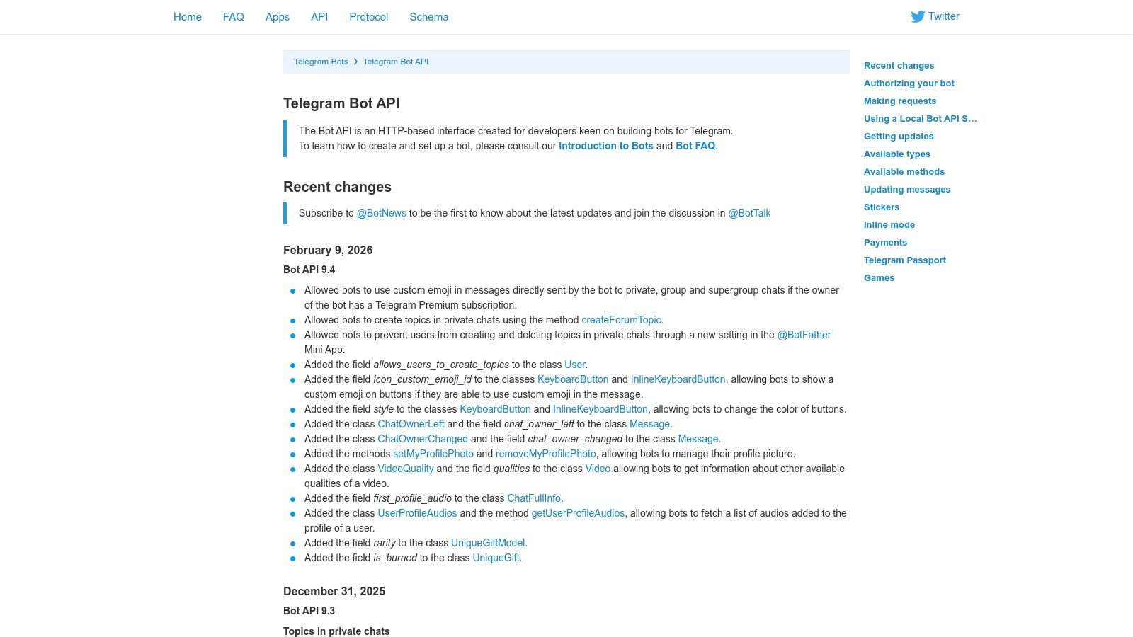 Telegram Bot API (official docs)
