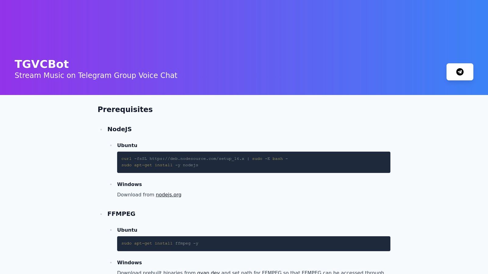 TGVCBot (NodeJS-based starter)